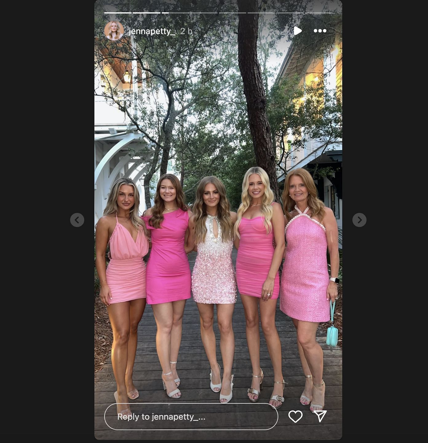 Jenna Petty's Instagram story featuring Todd Gilliland's wife and Zane Smith's girlfriend. Source:@Instagram/jennapetty_